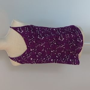 Purple black and white lightweight v-neck tank banana Republic size XS